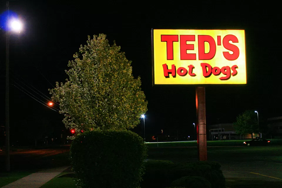 Ted's Hot Dogs signage